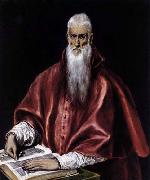 GRECO, El St Jerome as a Scholar oil